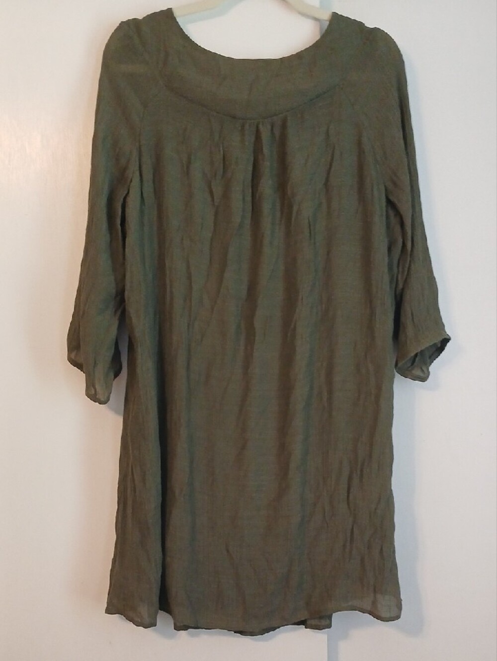 Indigo Rose "Olive Green" Crochet-Yoke Dress in Size XL - Picture 4 of 6